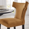 Curve Performance Velvet Dining Chairs Set of 2 in Cognac