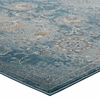 Cynara Distressed Floral PersianMedallion 5x8 Area Rug in Silver Blue/Teal and Beige