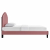 Daisy Tapered Wood Leg Performance Velvet Queen Platform Bed
