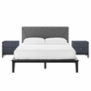 Dakota 3 Piece Upholstered Bedroom Set in Blue