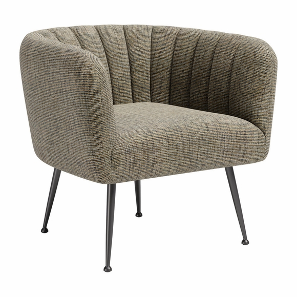 Deco Accent Chair in Green Tweed
