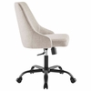 Designate Swivel Upholstered Office Chair in Black Beige