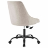 Designate Swivel Upholstered Office Chair in Black Beige