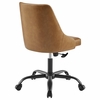 Designate Swivel Vegan Leather Office Chair in Black Tan