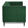 Devote Channel Tufted Performance Velvet Loveseat in Emerald