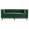 Devote Channel Tufted Performance Velvet Loveseat in Emerald