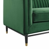 Devote Channel Tufted Performance Velvet Loveseat in Emerald