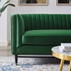 Devote Channel Tufted Performance Velvet Loveseat in Emerald