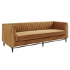 Devote Channel Tufted Performance Velvet Sofa in Cognac