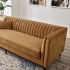 Devote Channel Tufted Performance Velvet Sofa in Cognac