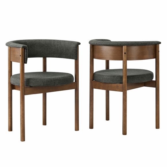Discern Upholstered Performance Velvet Dining Chair Set of 2 in Light Blue