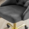Distinct Tufted Swivel Performance Velvet Office Chair in Gold Gray