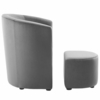Divulge Performance Velvet Arm Chair and Ottoman Set in Gray