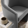 Divulge Performance Velvet Arm Chair and Ottoman Set in Gray