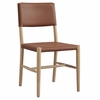 Dover Wood Vegan Leather Dining Side Chairs Set of 2 in Natural