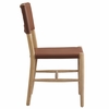 Dover Wood Vegan Leather Dining Side Chairs Set of 2 in Natural