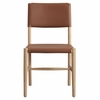 Dover Wood Vegan Leather Dining Side Chairs Set of 2 in Natural