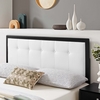 Draper Tufted Twin Fabric and Wood Headboard in Black White