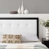 Draper Tufted Twin Fabric and Wood Headboard in Black White