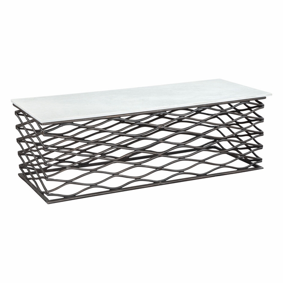 Duchess Coffee Table in White & Antique Bronze
