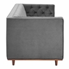 Elation Tufted Performance Velvet Sofa in Gray