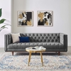 Elation Tufted Performance Velvet Sofa in Gray