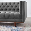 Elation Tufted Performance Velvet Sofa in Gray