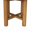 Eleni 20-Inch Round Outdoor Patio Teak Wood Side Table