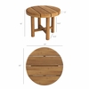 Eleni 20-Inch Round Outdoor Patio Teak Wood Side Table