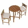 Eleni 3-Piece Outdoor Patio Teak Wood Bar Set