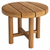 Eleni 20-Inch Round Outdoor Patio Teak Wood Side Table