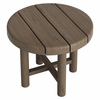 Eleni 20-Inch Round Outdoor Patio Teak Wood Side Table