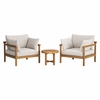 Eleni 3-Piece Outdoor Patio Teak Wood Furniture Set