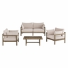 Eleni 4-Piece Outdoor Patio Teak Wood Sofa Set