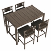 Eleni 5-Piece Outdoor Patio Teak Wood Bar Set