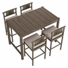 Eleni 5-Piece Outdoor Patio Teak Wood Bar Set
