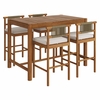 Eleni 5-Piece Outdoor Patio Teak Wood Bar Set