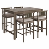 Eleni 5-Piece Outdoor Patio Teak Wood Bar Set