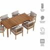 Eleni 7 Piece Outdoor Patio Teak Wood Dining Set