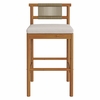Eleni Outdoor Patio Teak Wood Bar Stools Set of 2