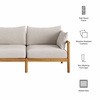 Eleni Outdoor Patio Teak Wood Loveseat