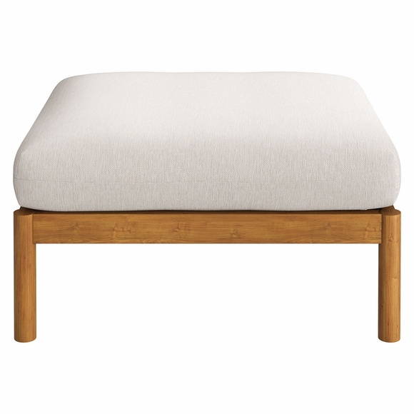 Eleni Square Outdoor Patio Teak Wood Ottoman