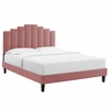 Elise Twin Performance Velvet Platform Bed in Dusty Rose