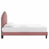 Elise Twin Performance Velvet Platform Bed in Dusty Rose
