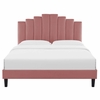 Elise Twin Performance Velvet Platform Bed in Dusty Rose