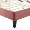 Elise Twin Performance Velvet Platform Bed in Dusty Rose