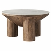 Ellison 33" Round Wood Coffee Table With Marble Top in Walnut