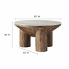 Ellison 33" Round Wood Coffee Table With Marble Top in Walnut