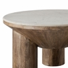 Ellison 33" Round Wood Coffee Table With Marble Top in Walnut