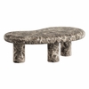 Elowen Outdoor Patio Faux Marble Coffee Table in Dark Emperador Marble